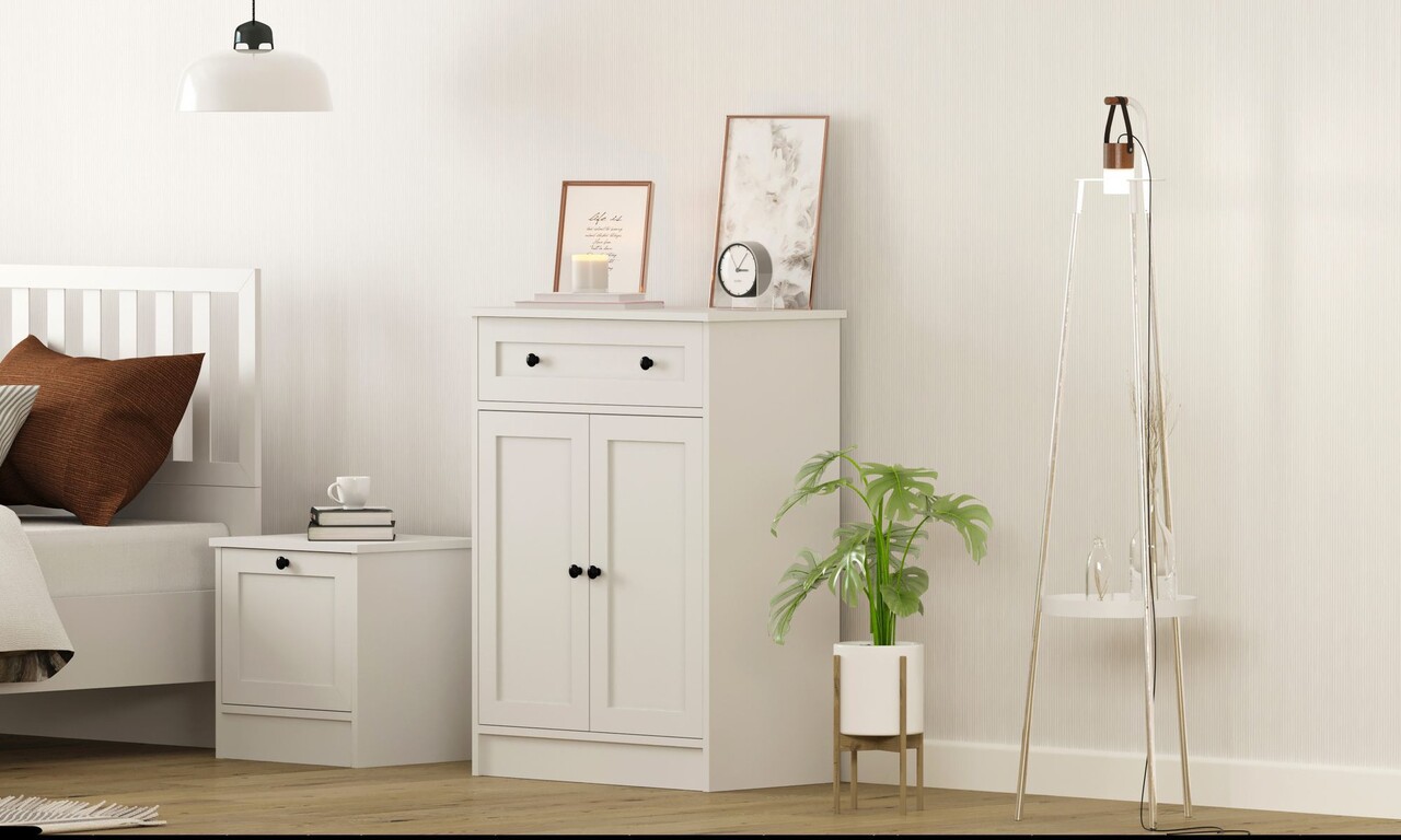 Dulap, Hanah Home, Rb-168-04, 70x100x40 cm, Alb mat - imagine 7